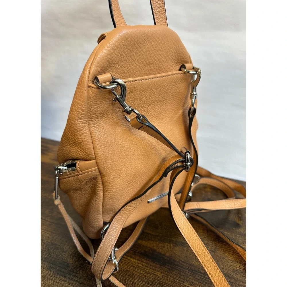 Rebecca Minkoff Backpack Purse Pebbled Leather Silver Hardware Fringe Tassel Bag